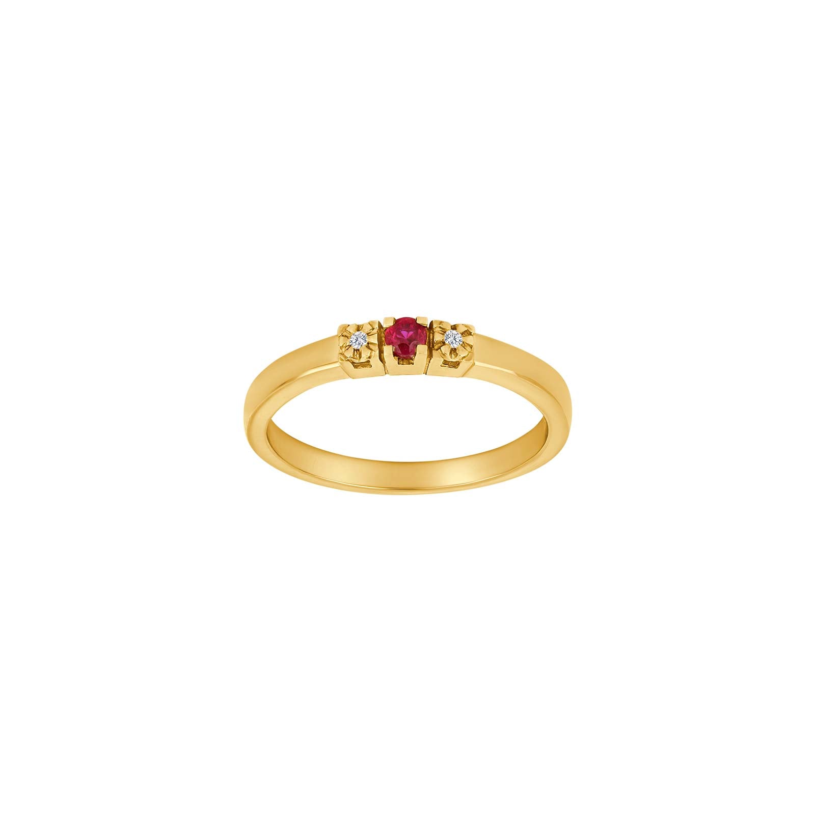 Nordahl Andersen 14 kt. guldring m. 0,011ct TW/SI og 0,08 ct rubin