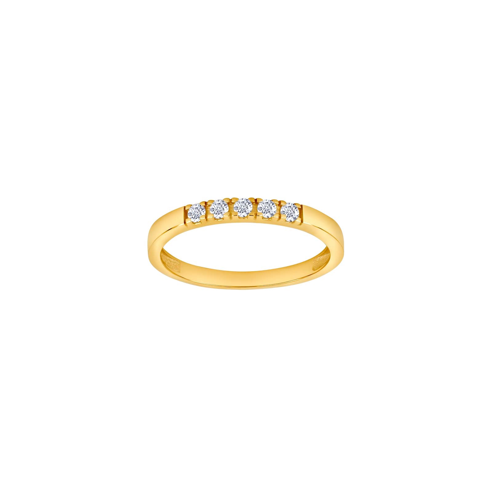 Nordahl Andersen 8kt. Guld alliancering m. 5 cz.