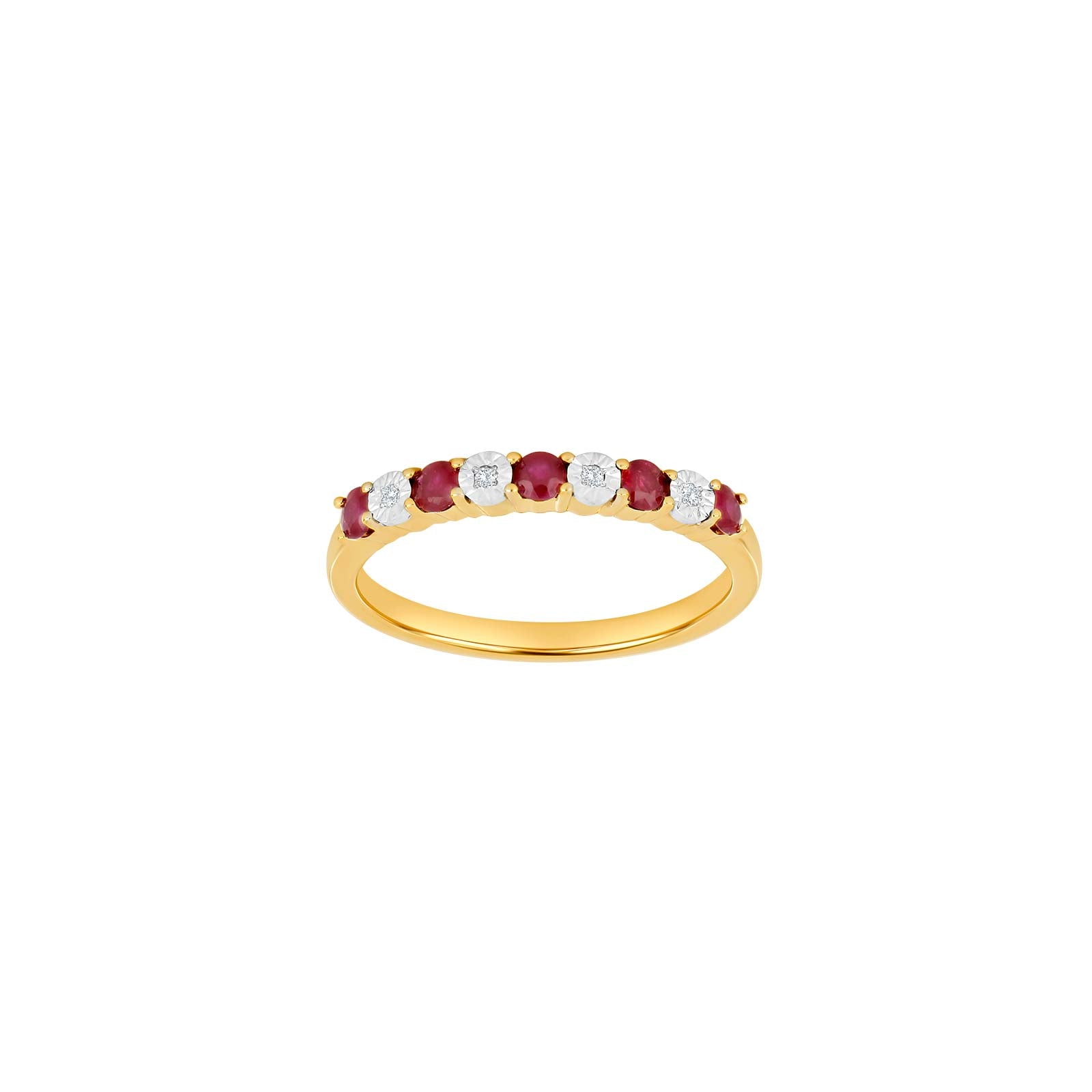 Nordahl Andersen 14kt. guld alliancering m. rubin og 0,02ct W/SI