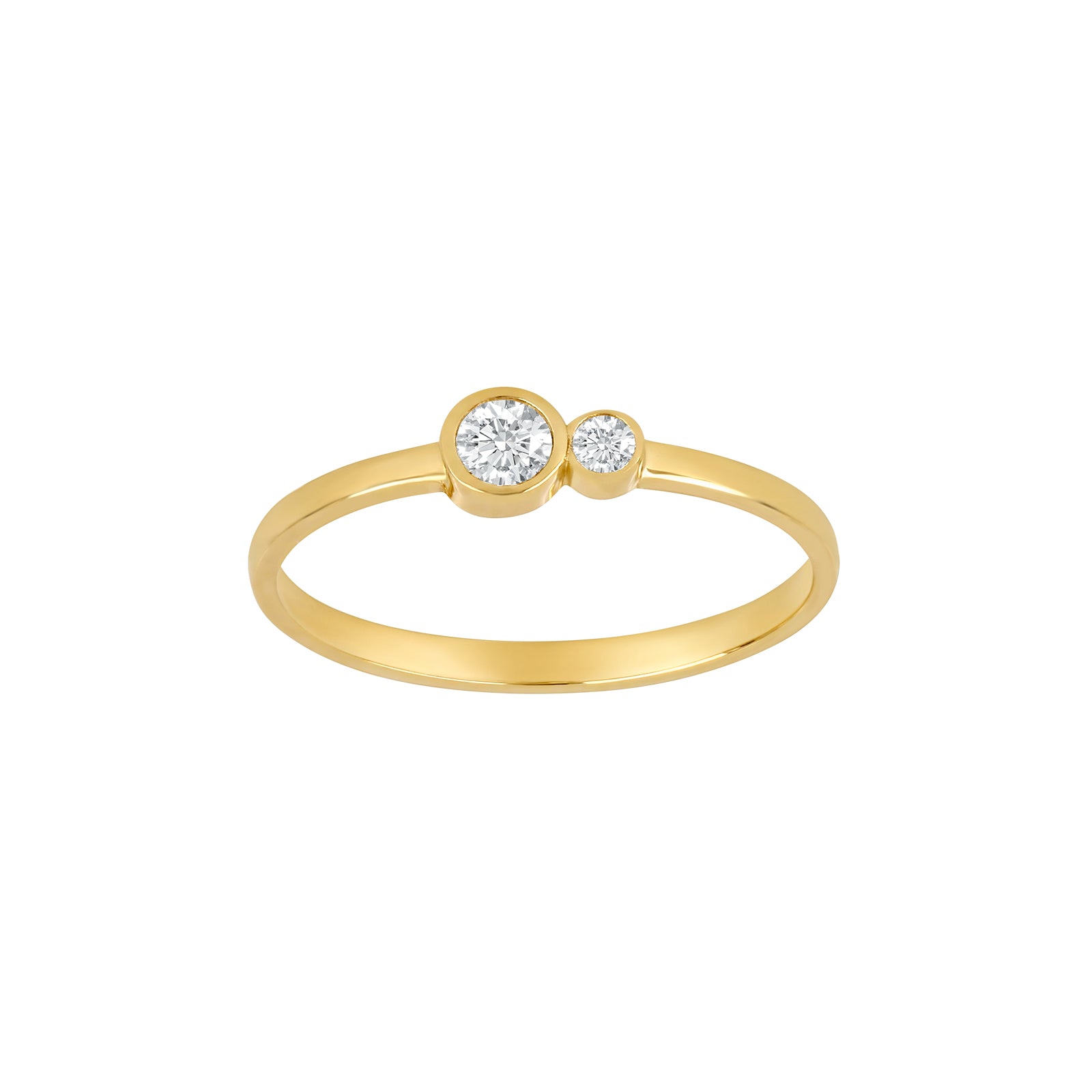 Nordahl Andersen 8kt. guldring m/2 cz i rørfatning