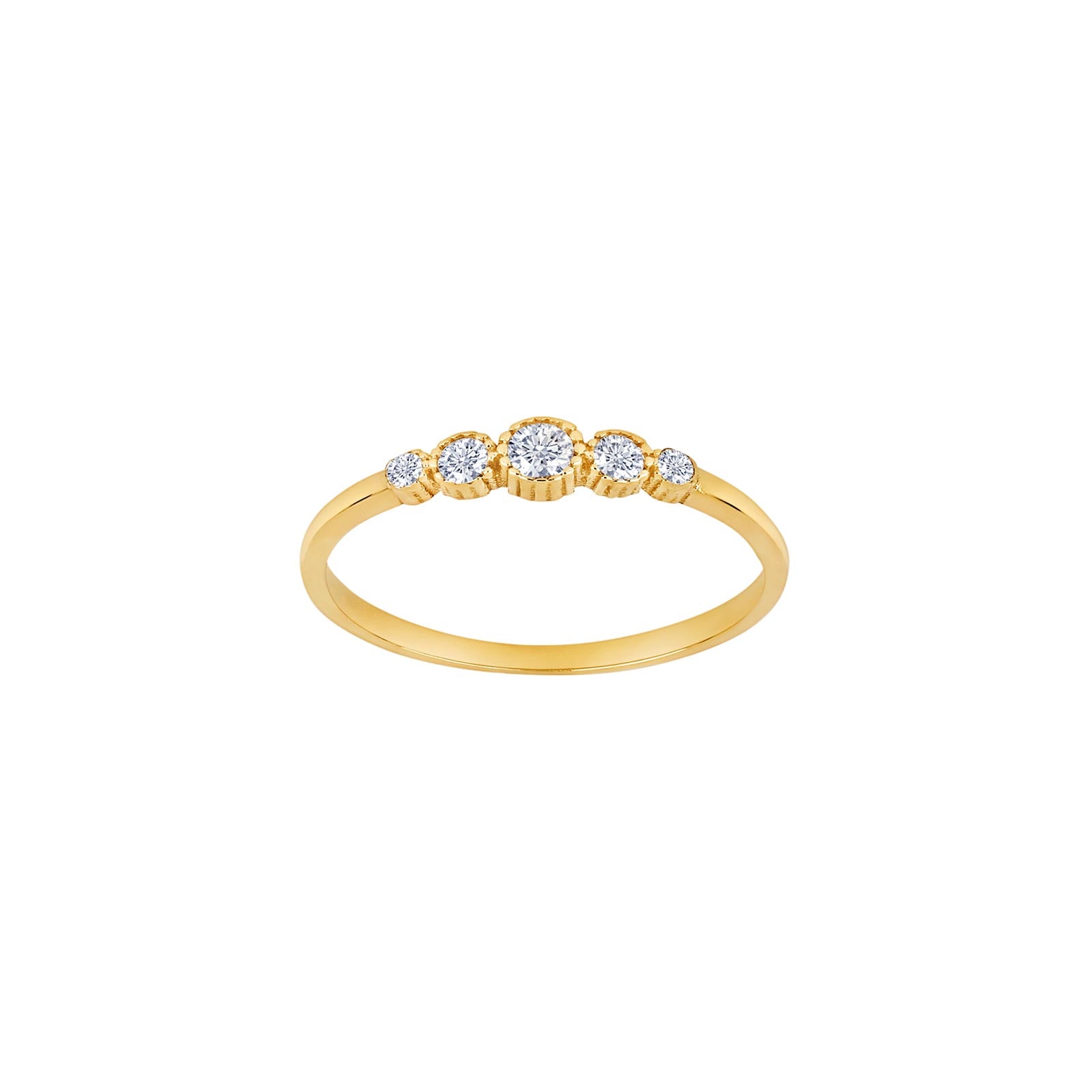 Nordahl Andersen 8kt. guldring m/5 x cz