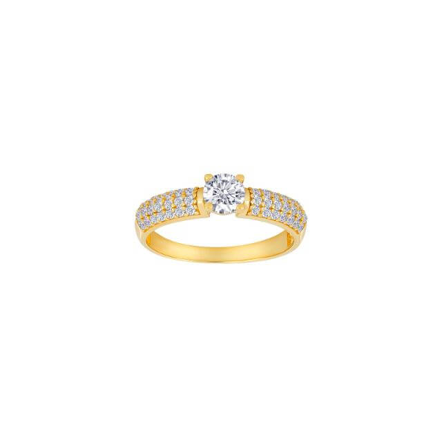 8 kt Guldring m/zirkoner