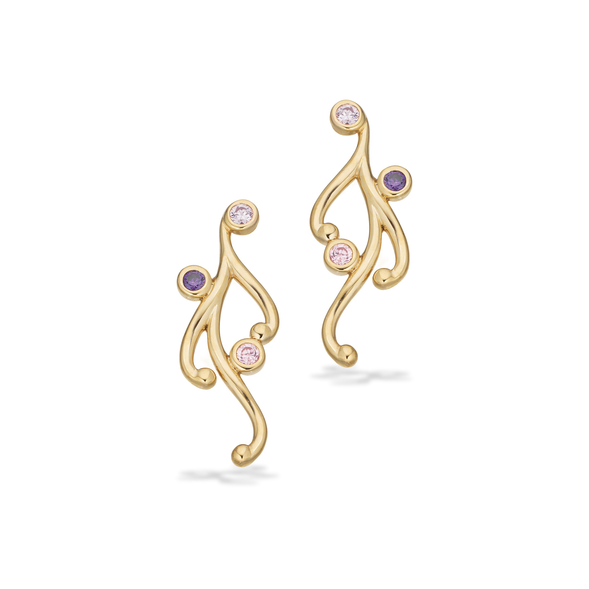 Scrouples Øreringe i Guld 8 kt. med Syn. cubic zirconia