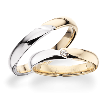 Scrouples Forlovelse/vielsesringe i Guld