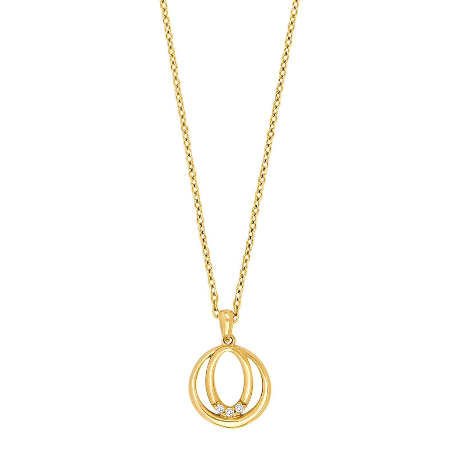 Nordahl Andersen 14kt. guldvedhæng m. 0,015ct W/SI inkl. forg. kæde