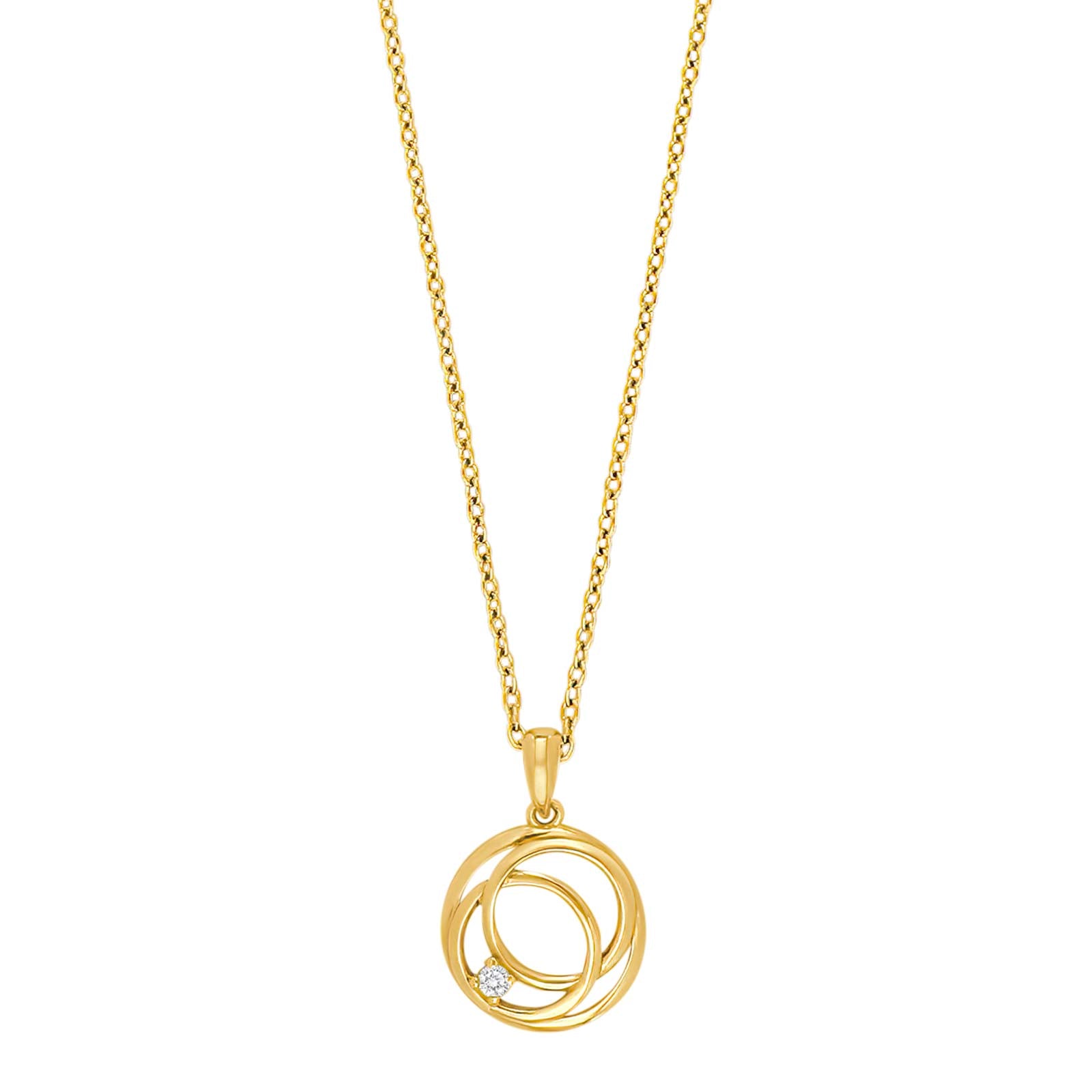 Nordahl Andersen 14kt. guldvedhæng m. 0,015ct W/SI inkl. forg. kæde