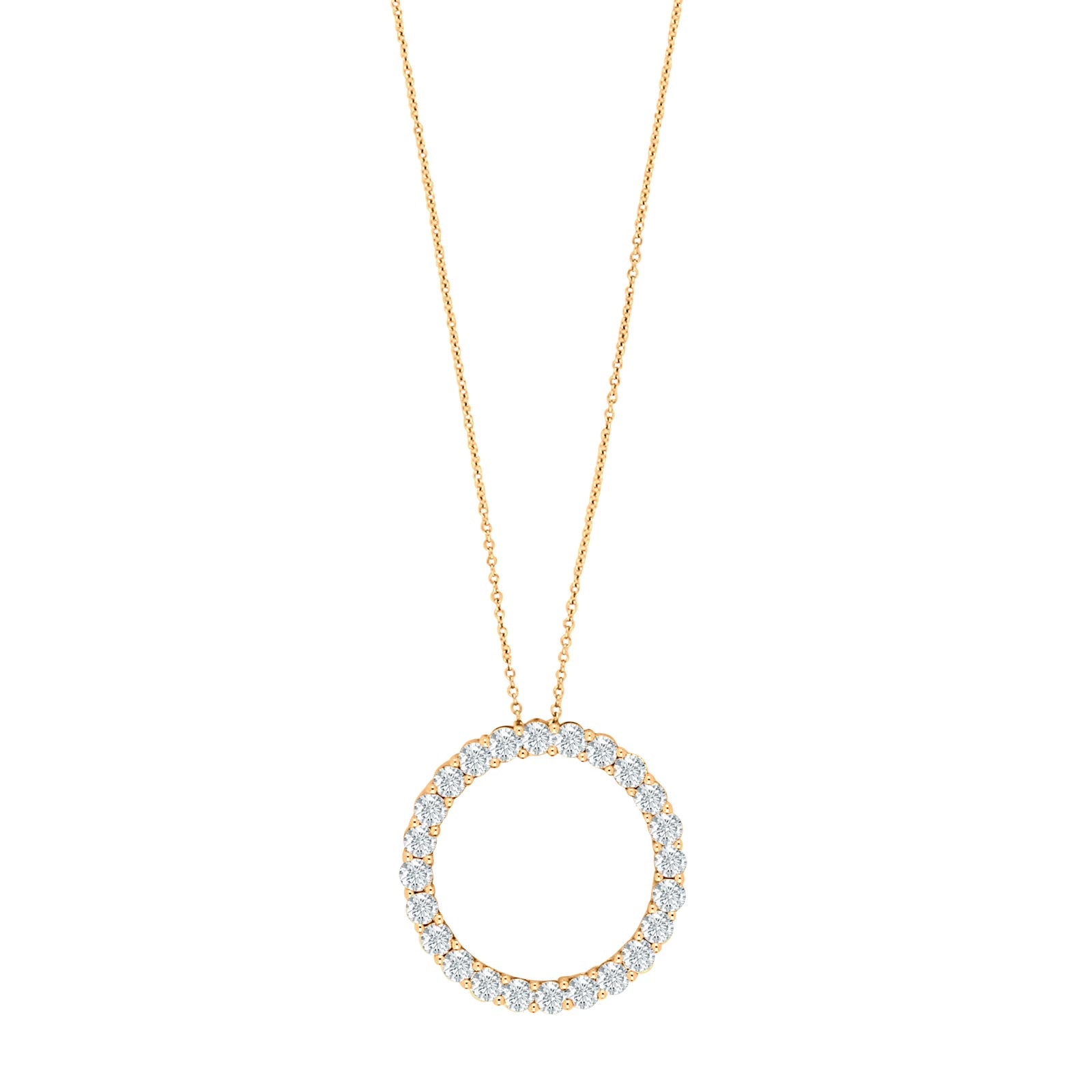 Nordahl Andersen 14kt. guldhalskæde m/cirkel dia. 0.98ct W/SI