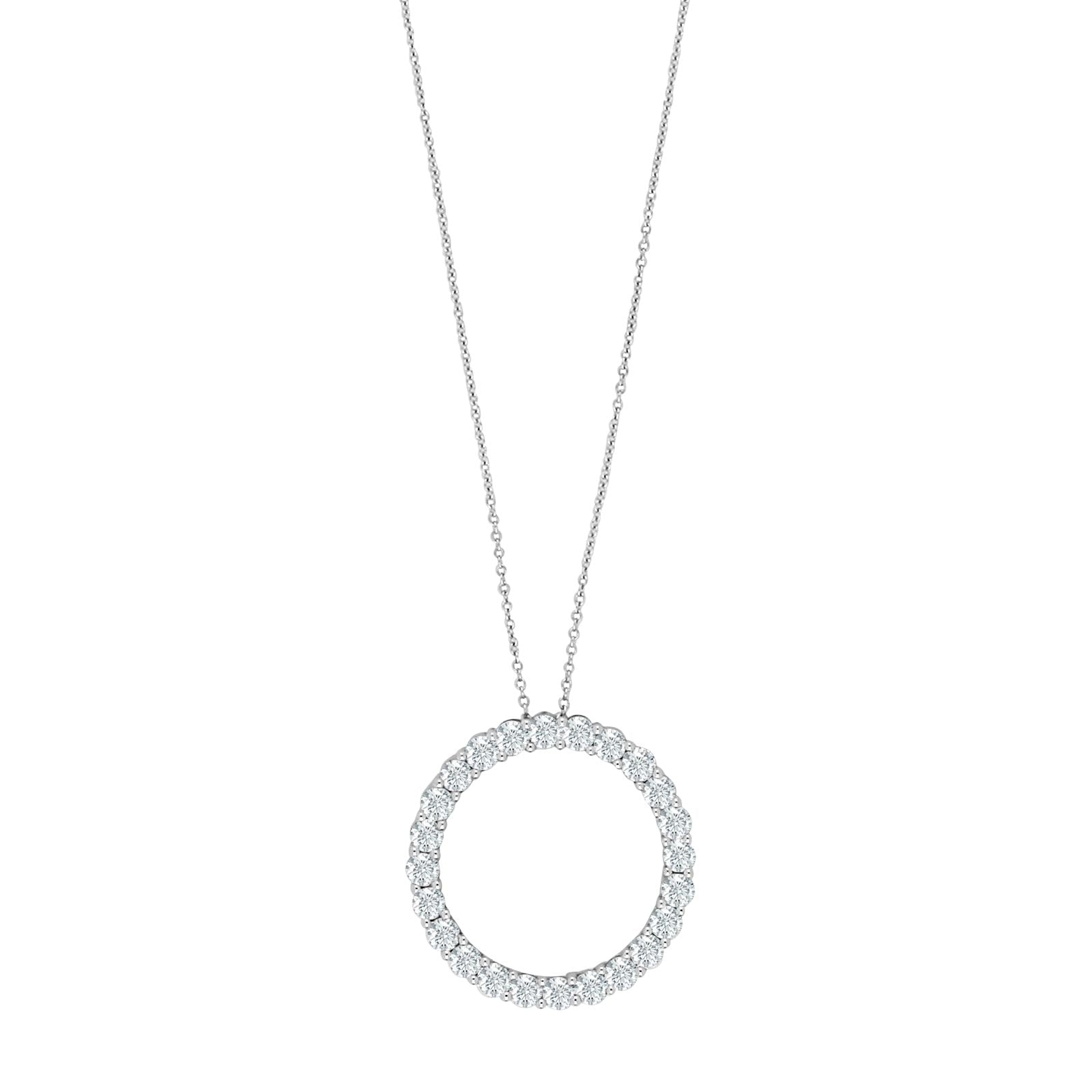 Nordahl Andersen 14kt. hvidguldhalskæde m/cirkel dia. 0.98ct W/SI