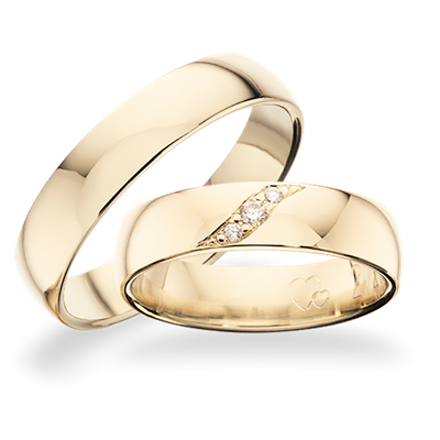 Scrouples Forlovelse/vielsesringe i Guld