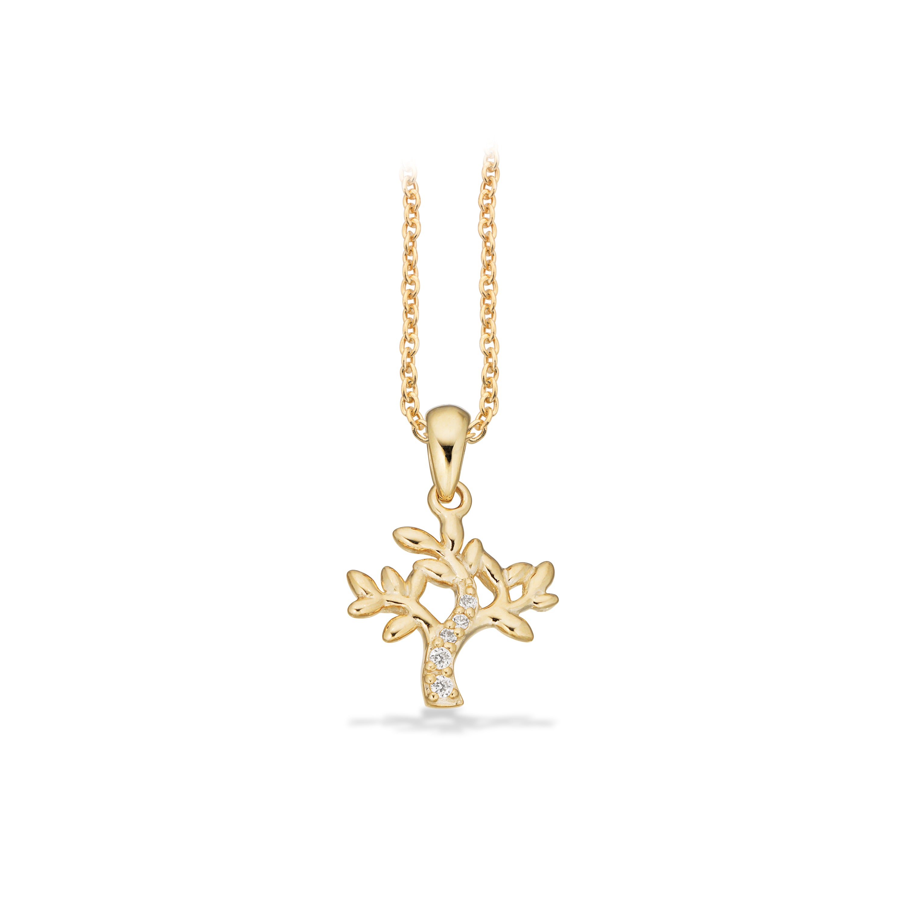 Scrouples Halskæde i Guld 8 kt. med Syn. cubic zirconia