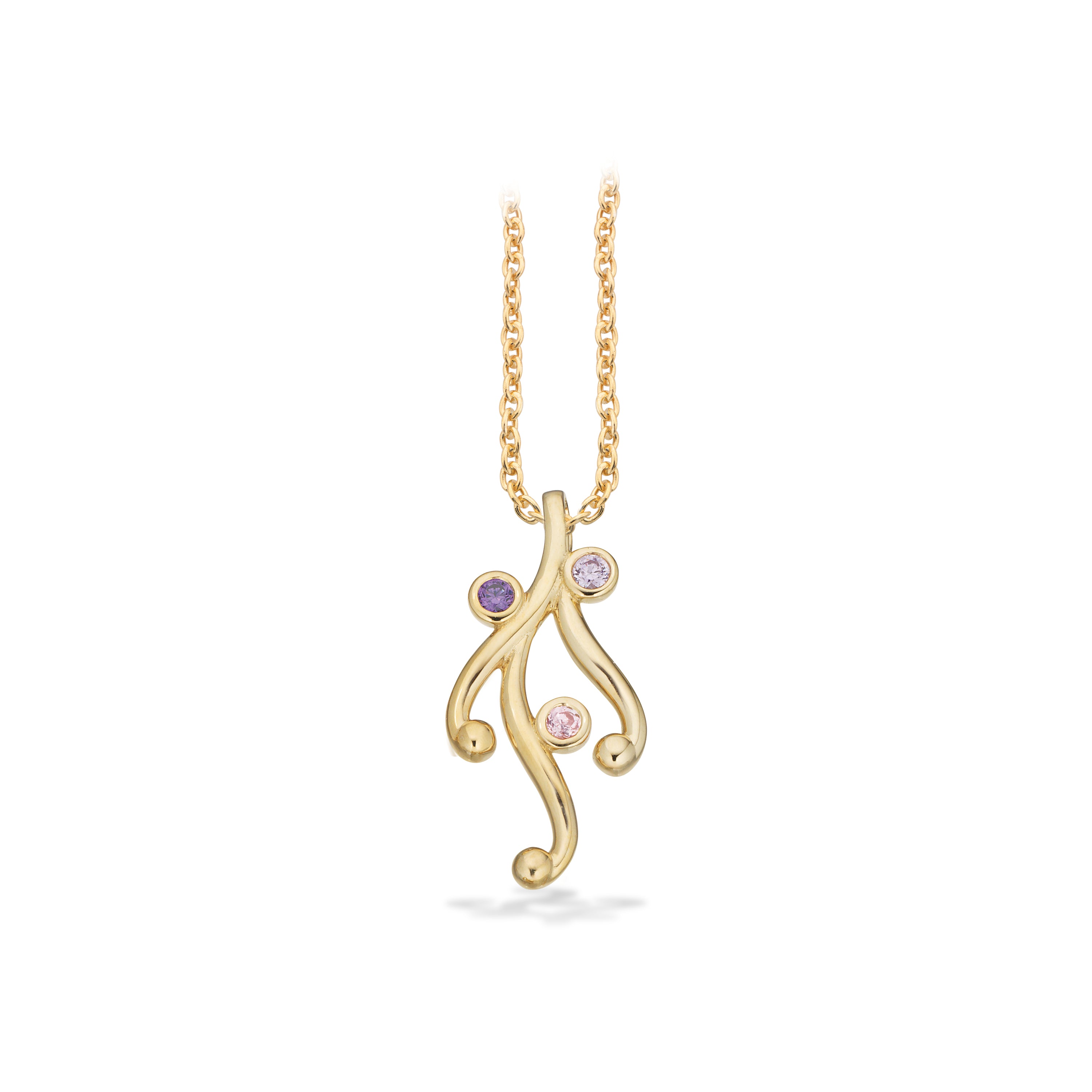 Scrouples Halskæde i Guld 8 kt. med Syn. cubic zirconia
