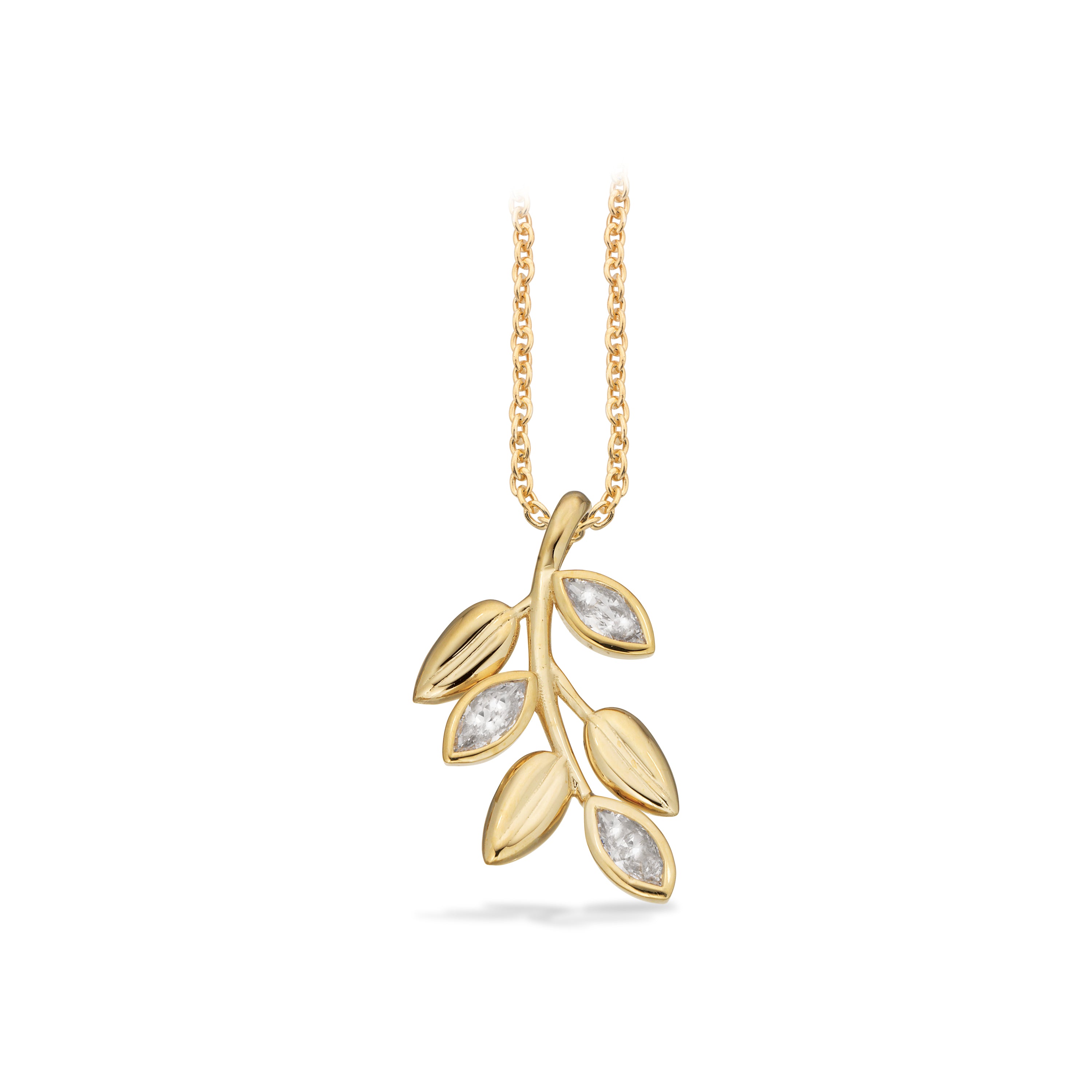 Scrouples Halskæde i Guld 8 kt. med Syn. cubic zirconia