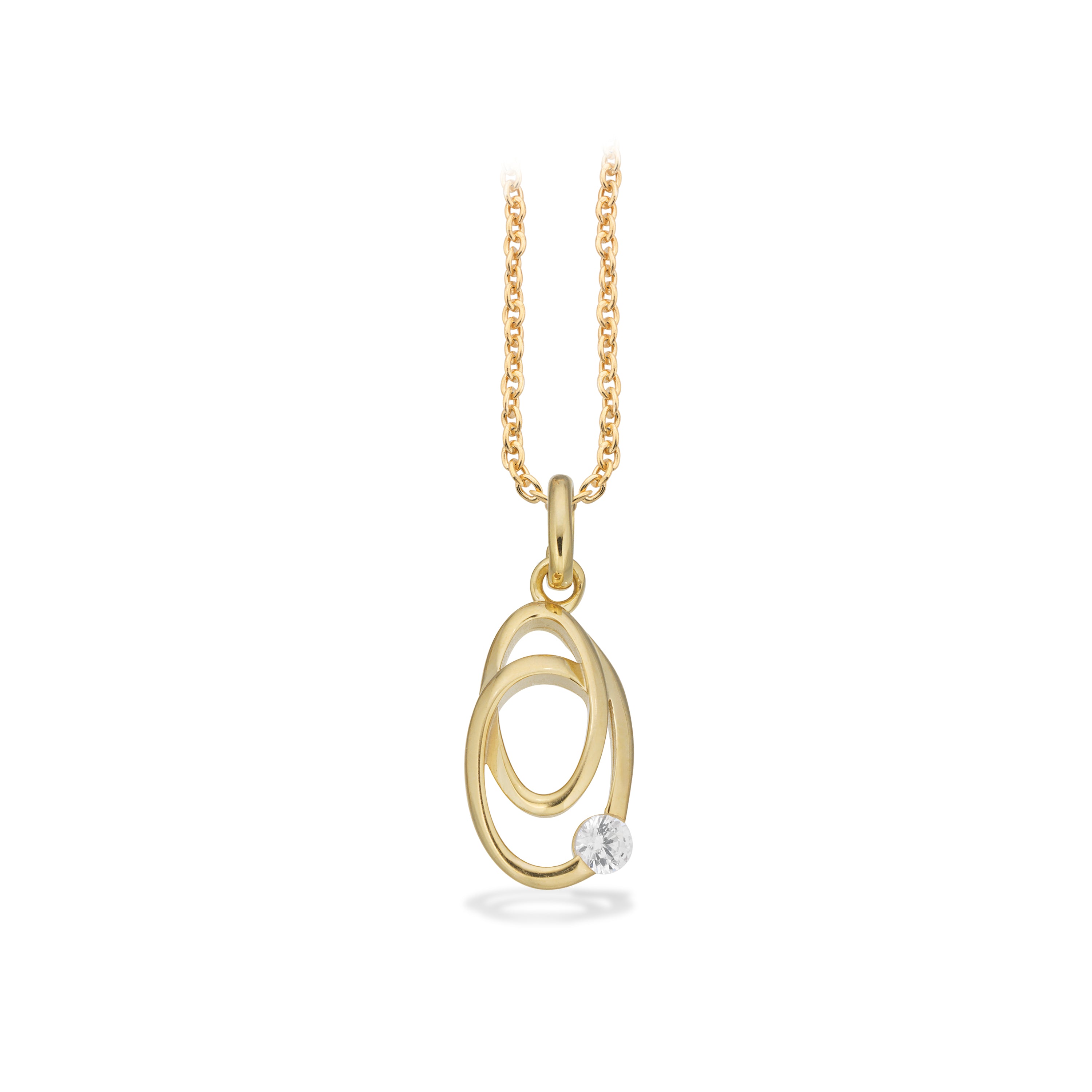 Scrouples Halskæde i Guld 8 kt. med Syn. cubic zirconia