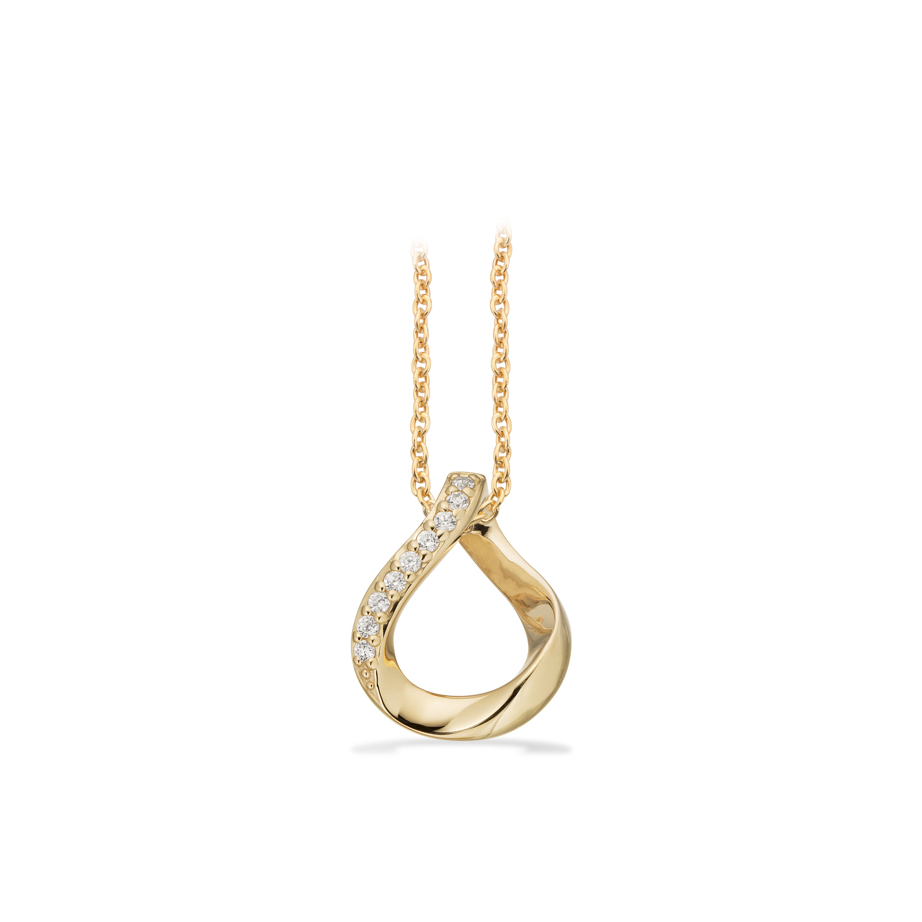 Scrouples Halskæde i Guld 8 kt. med Syn. cubic zirconia