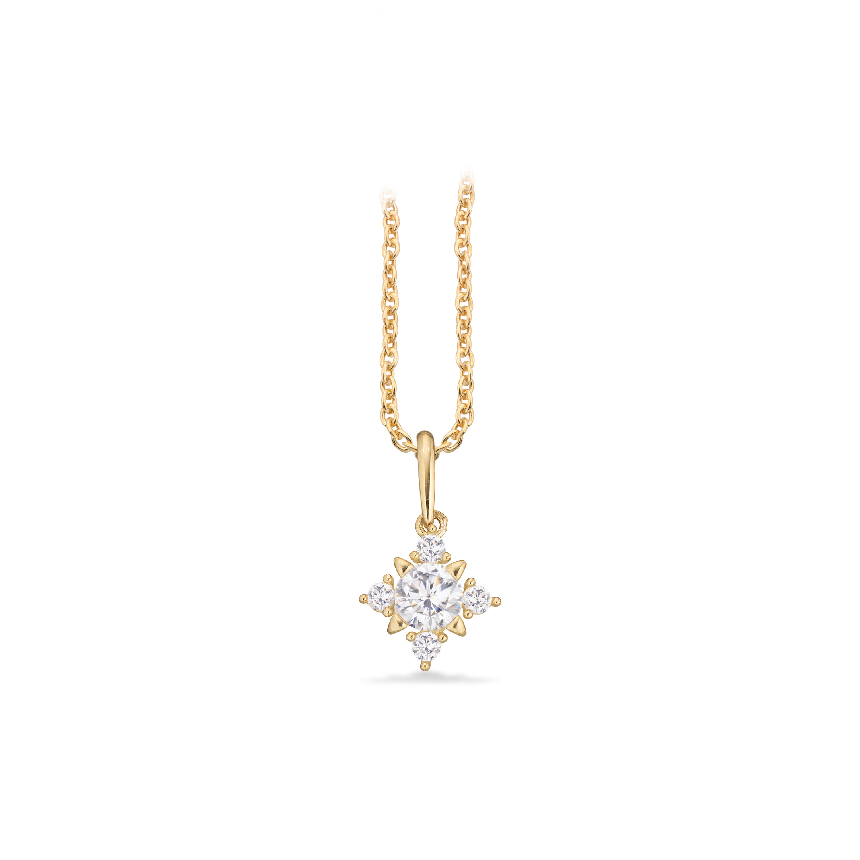 Scrouples Halskæde i Guld 8 kt. med Syn. cubic zirconia