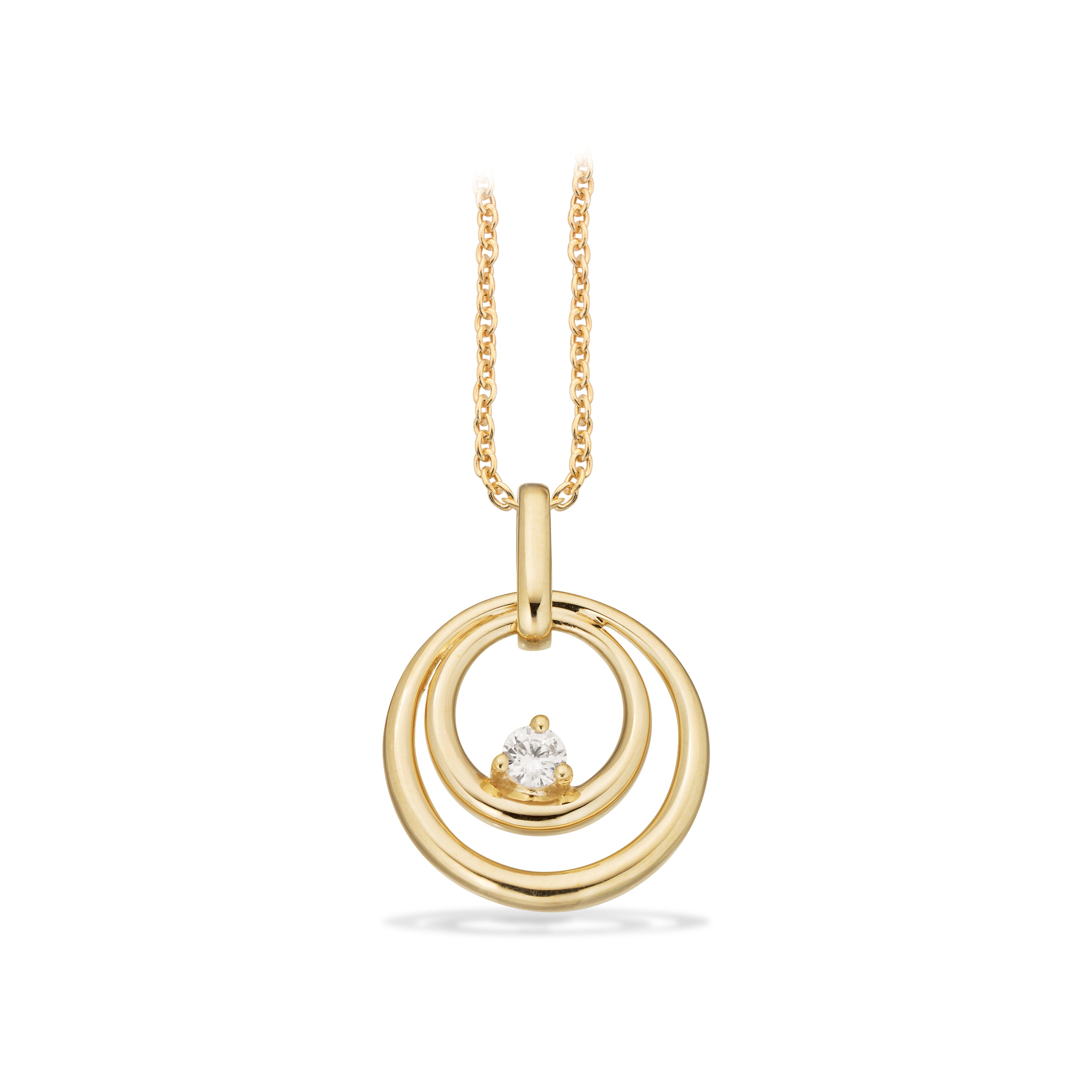 Scrouples Halskæde i Guld 8 kt. med Syn. cubic zirconia