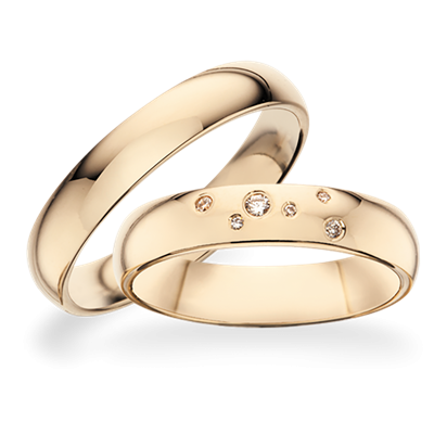 Scrouples Forlovelse/vielsesringe i Guld