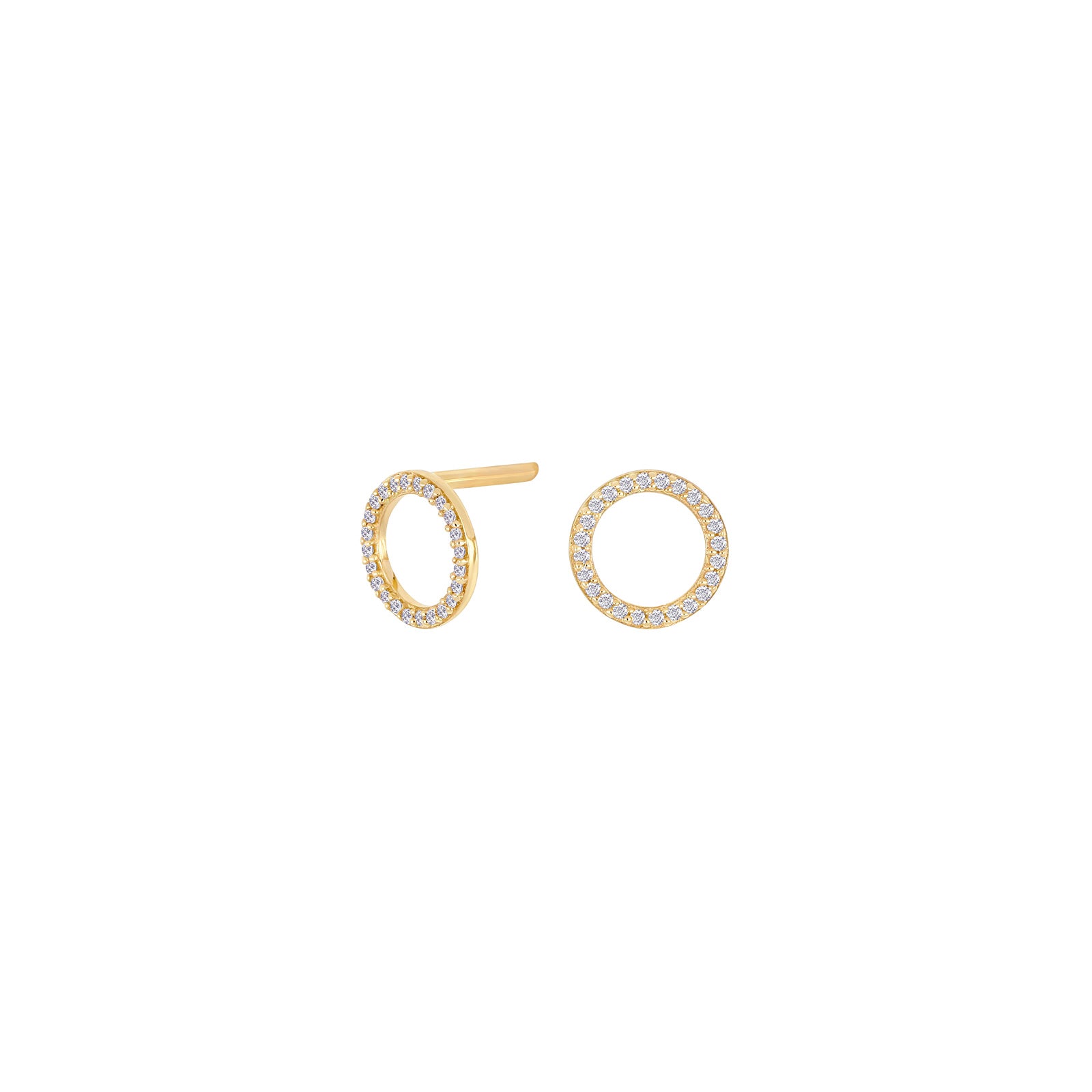 Nordahl Andersen 14kt. guldørestikker cirkel m/dia. 0.06ct W/SI