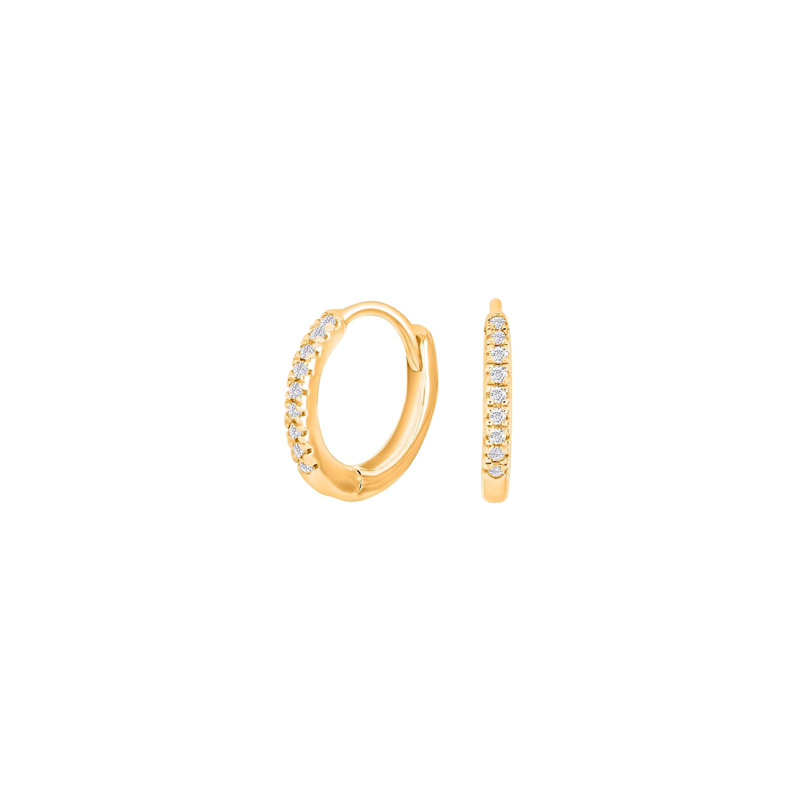Nordahl Andersen 14kt. guldcreoler m/dia. 0.05ct W/SI 10mm