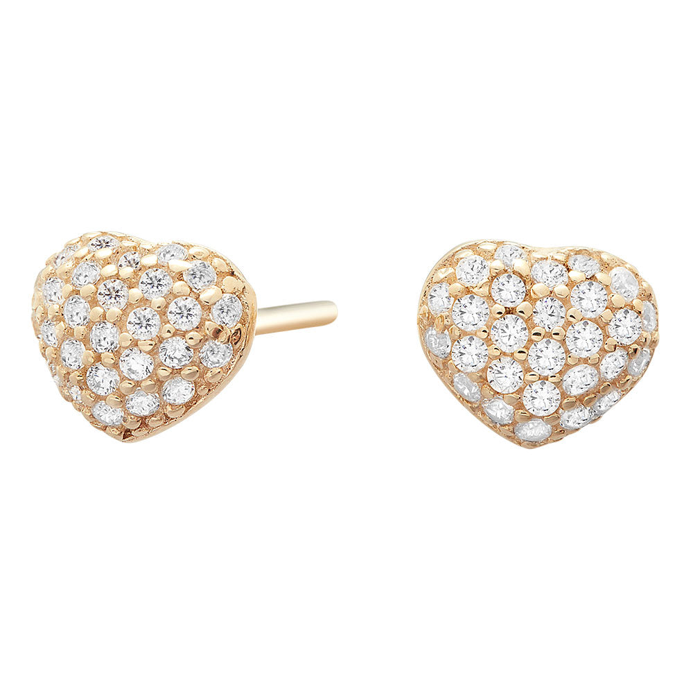 Nordahl Andersen 8kt. guldørestikker hjerte m/cz i pavé fatning