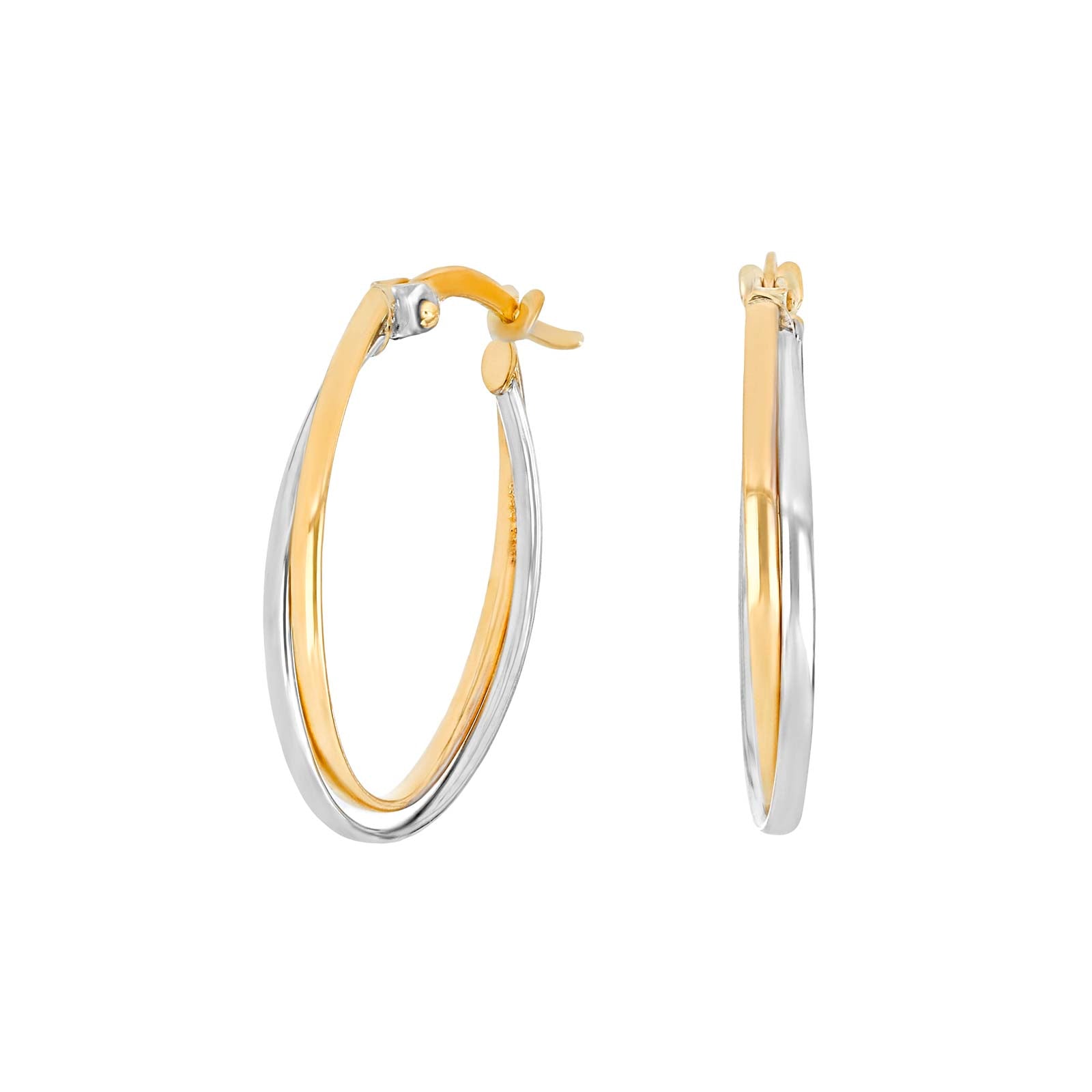 Nordahl Andersen 8kt. guldcreoler bicolor oval