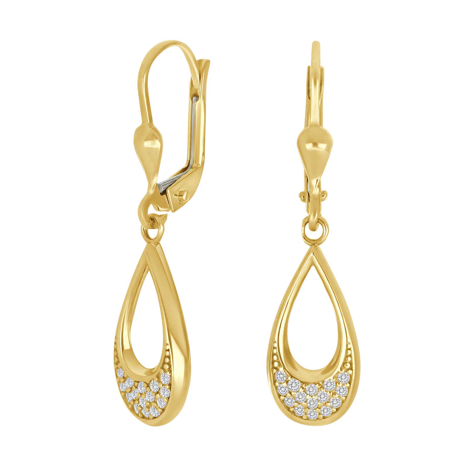 Nordahl Andersen 8kt. ørehænger åben dråbe m. cz