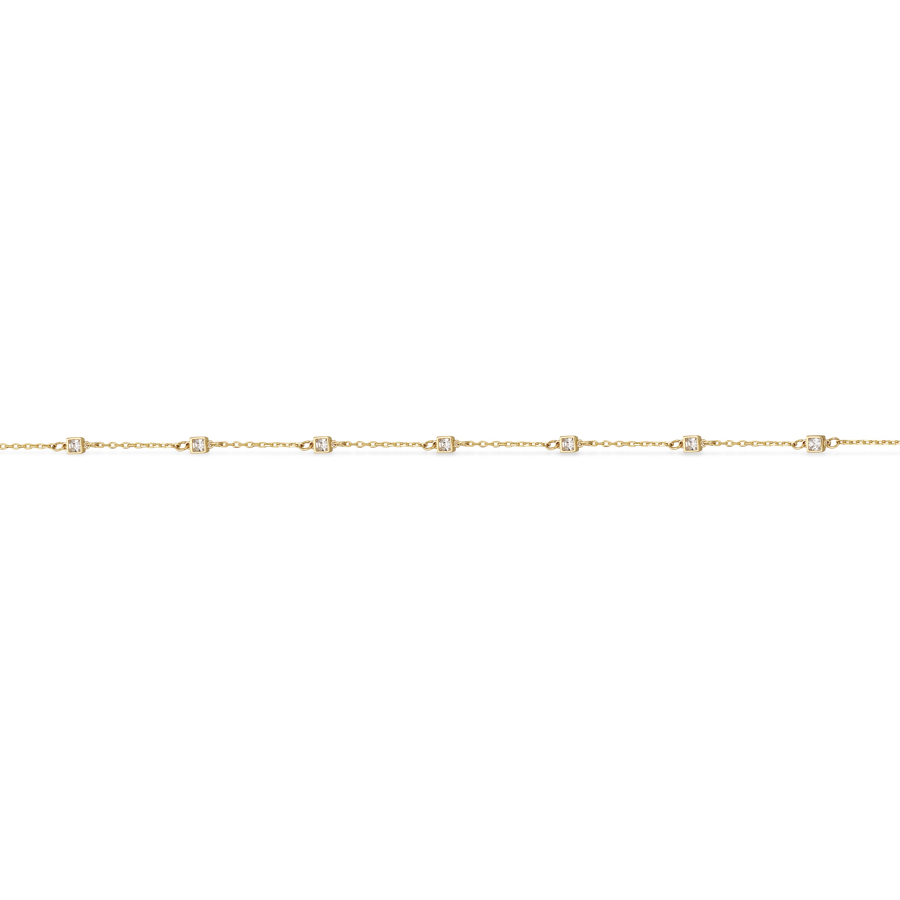 Scrouples Armbånd square cubic zir. 17+2 cm 8 kt.
