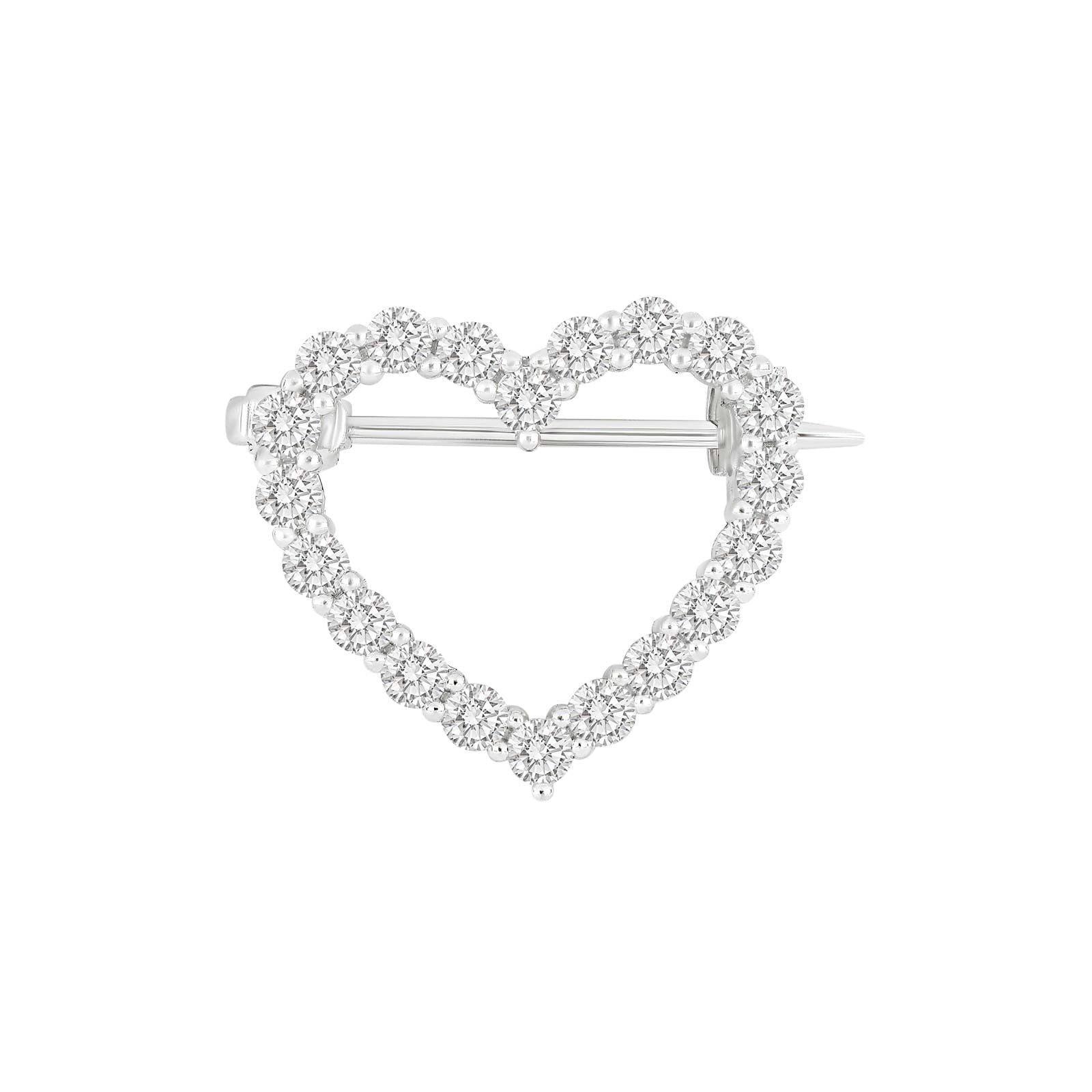 Nordahl Andersen Rhd. sølvbroche hjerte 19mm OBINOR