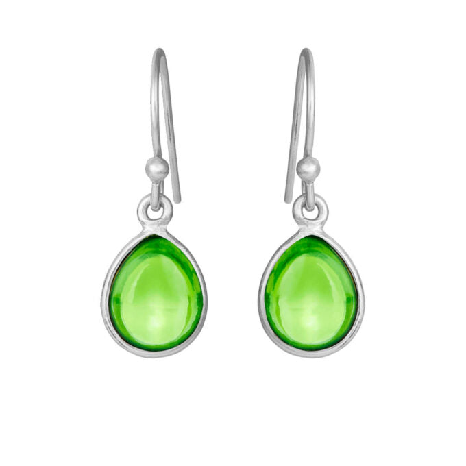 Sølvforgyldte ørehængere med peridot krystal