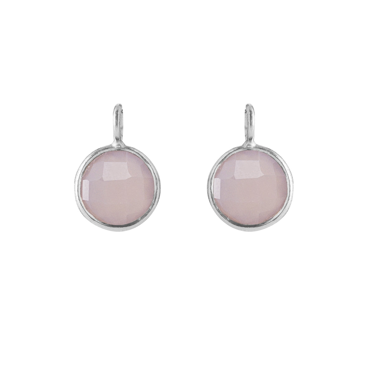 Ørevedhæng i forgyldt sølv med lyserød krystal