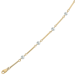 8 kt Guld armbånd med pind/perle