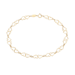 8 kt Guld armbånd med hjerter