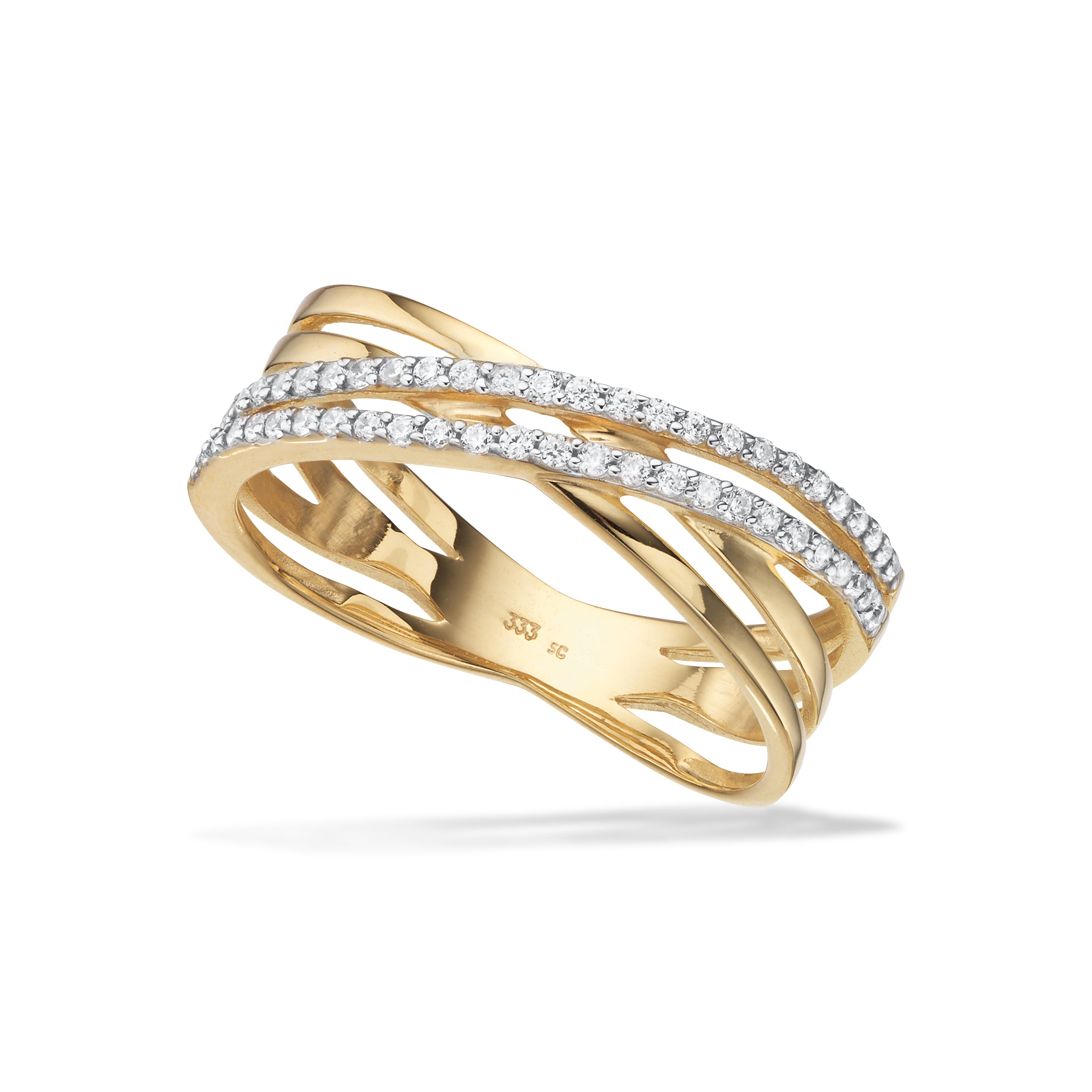 Scrouples Ringe i Guld 8 kt. med Syn. cubic zirconia