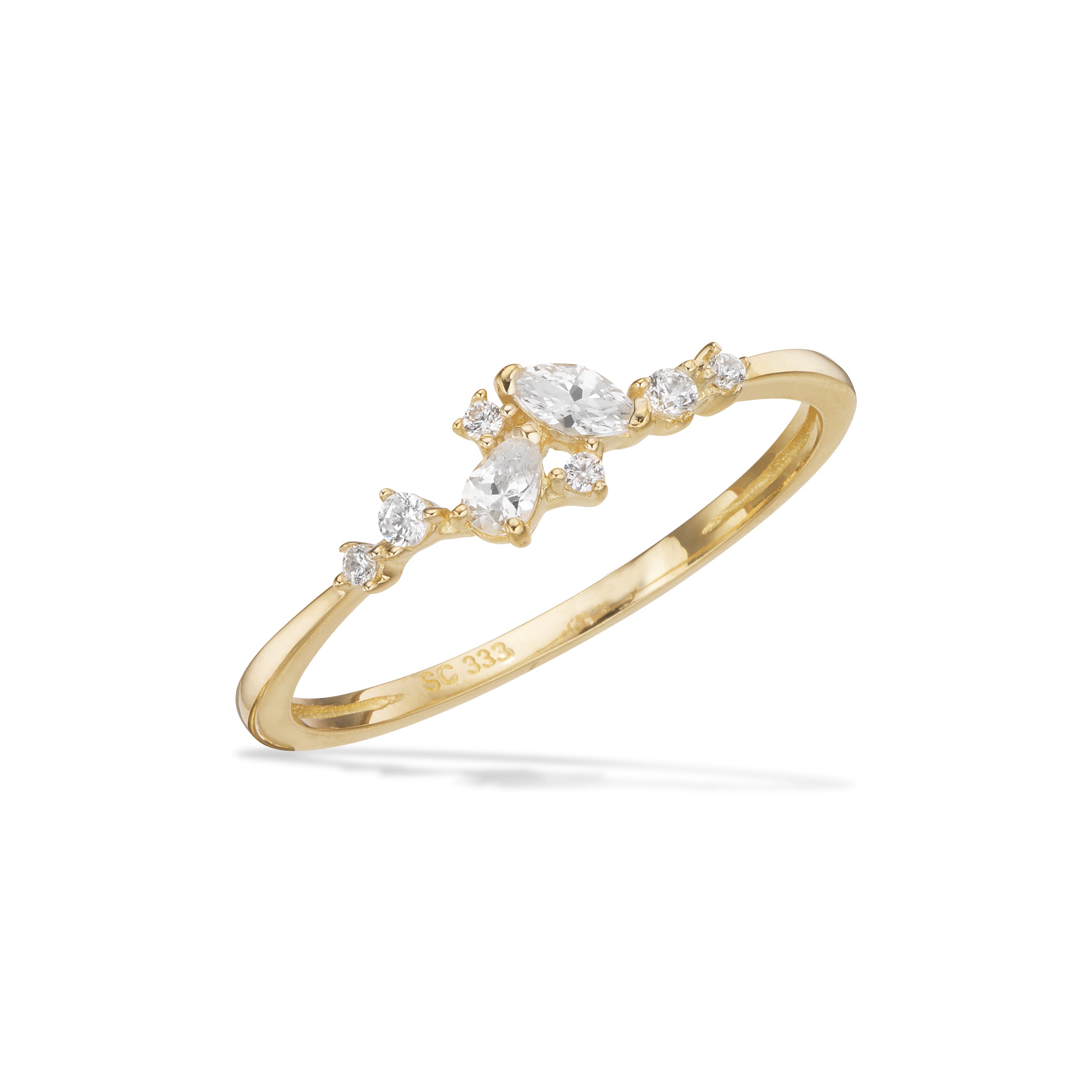 Scrouples Ringe i Guld 8 kt. med Syn. cubic zirconia