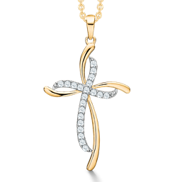 Støvring Design 14 kt Guldkors med ziakonia