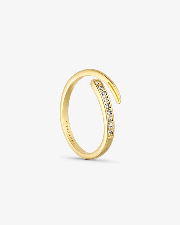 Elin forgyldt messing ring med sten