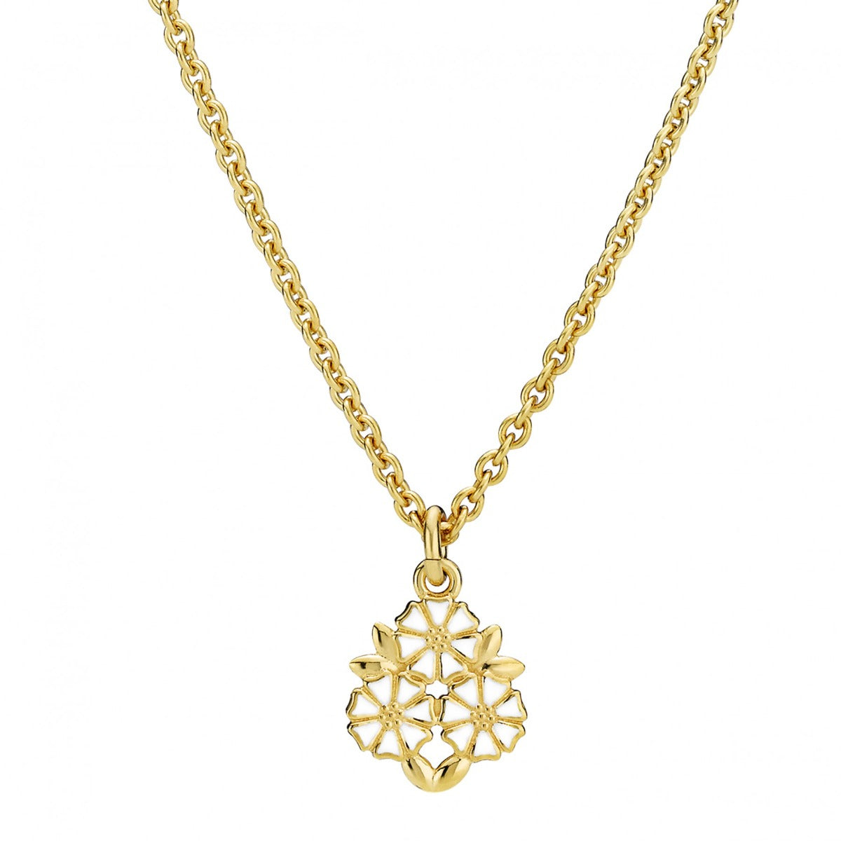 Forgyldt Marguerit collier m/blade