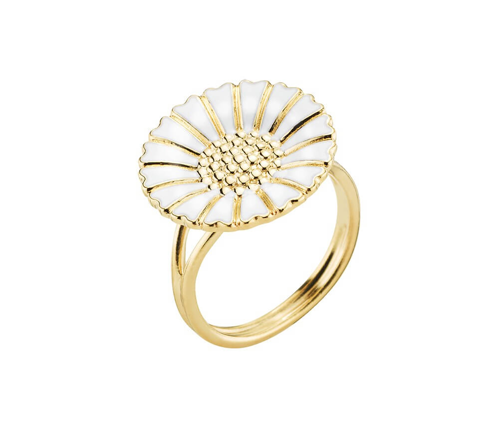 Marguerit forgyldt sølv ring 18mm