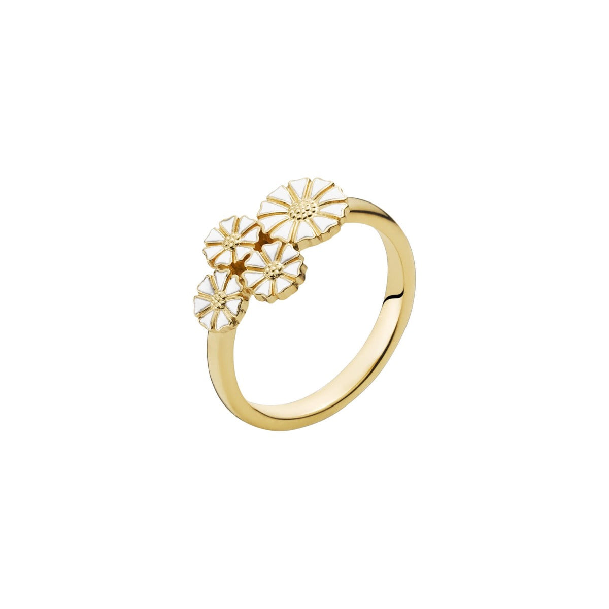 Marguerit ring forgyldt sølv 1x7,5+3x5mm