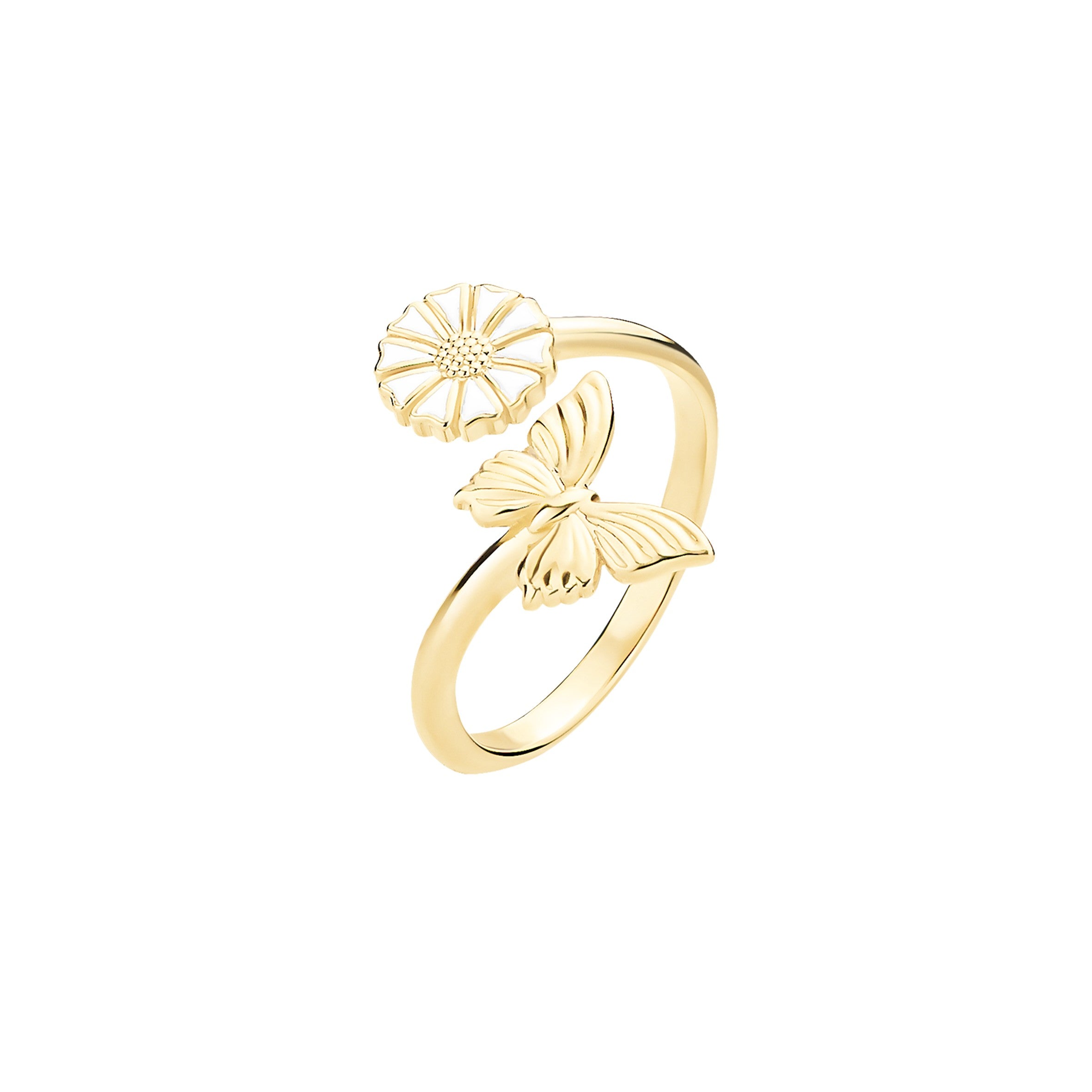 Marguerit ring med sommerfugl