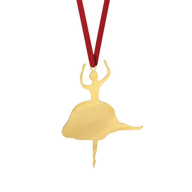 Forgyldt juleophæng Ballerina