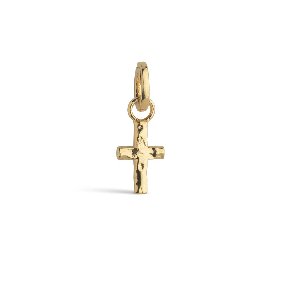 Enamel Golden Cross charm