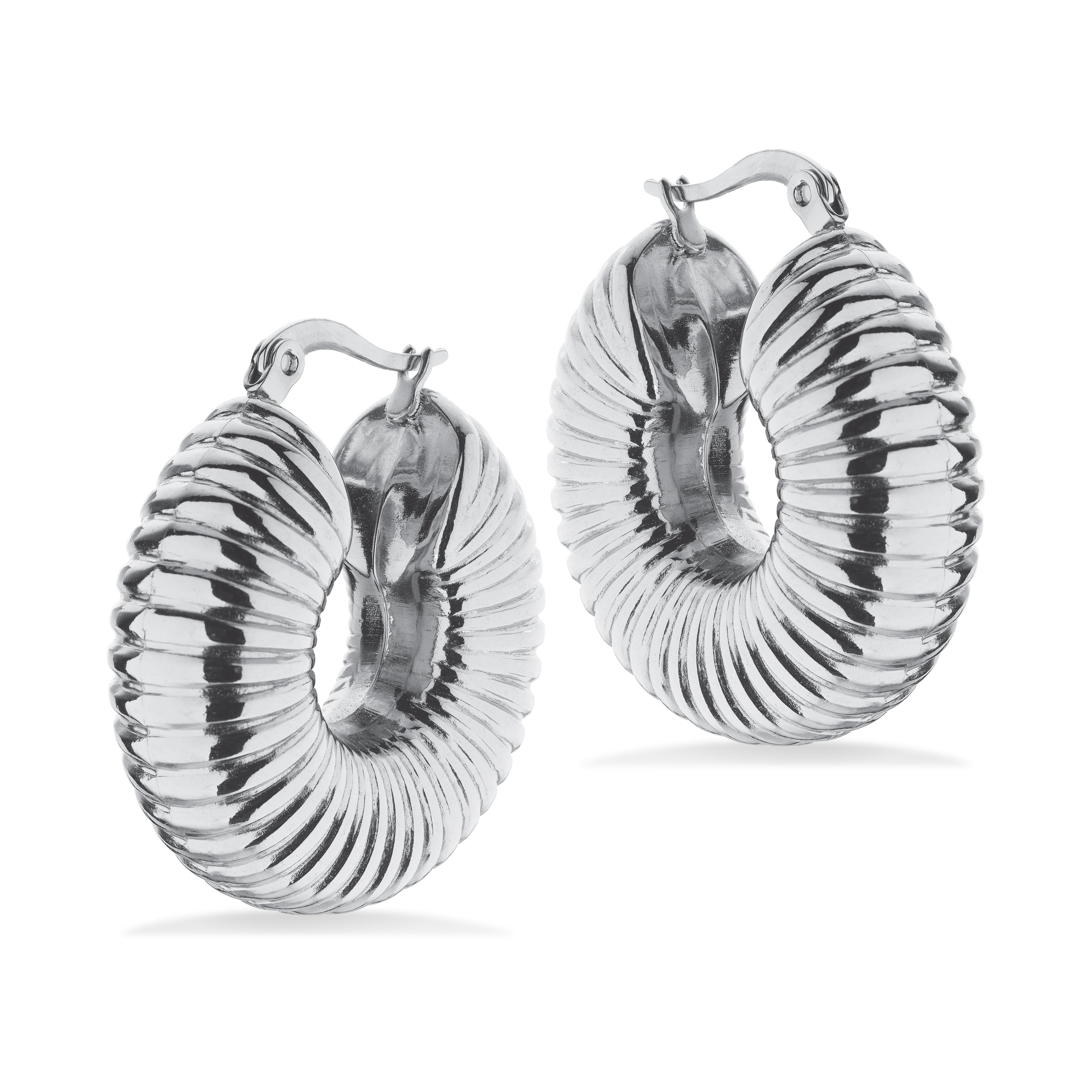 Scrouples Molly creoler rillet 30 mm stål guldfarvet