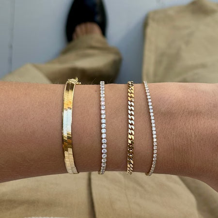 Studio Z, Sølv armbånd Tennis medium med zirkon