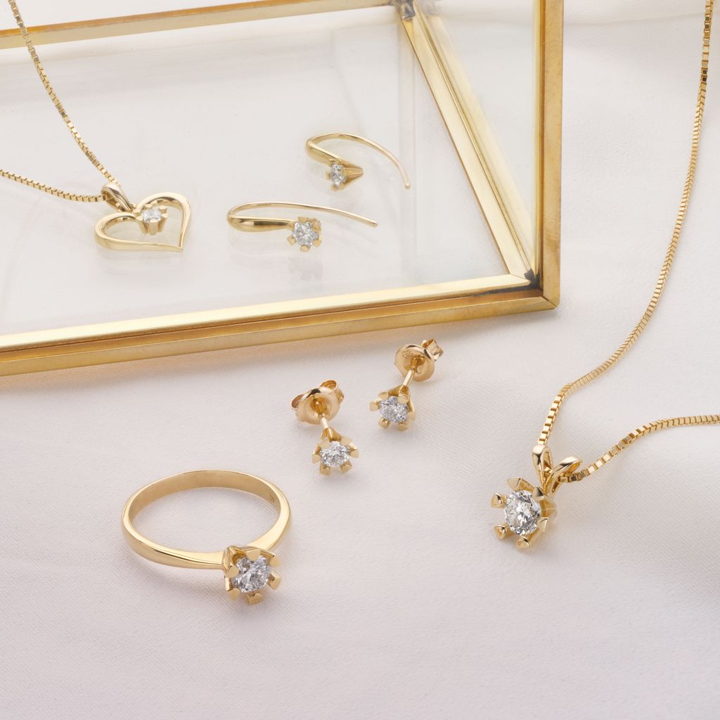 Scrouples Bytteserie i Guld med Brillant
