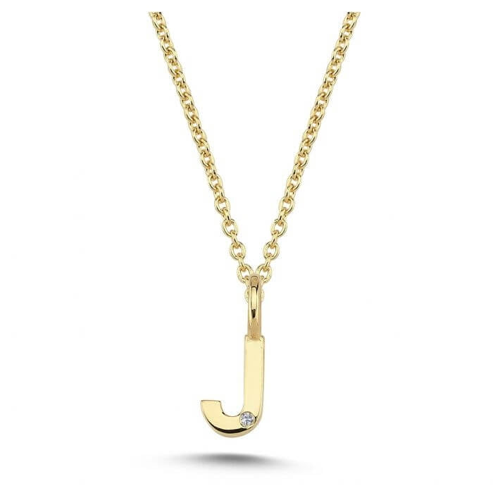 Nuran. 14 kt guldbogstav med diamant