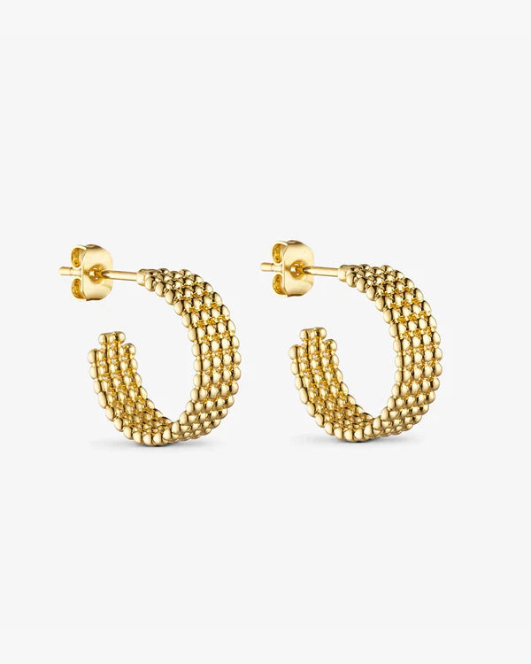 Eden forgyldt messing øreringe