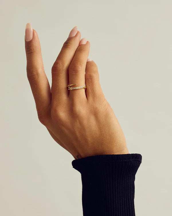 Elin forgyldt messing ring med sten