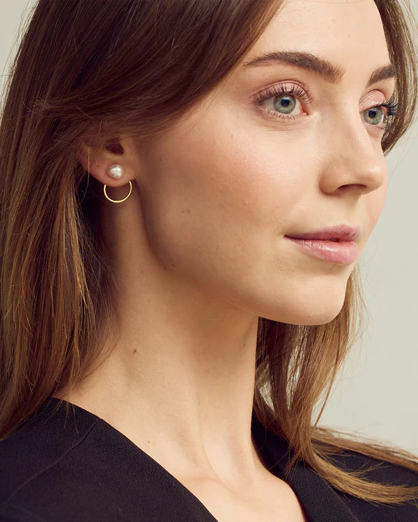 Vega forgyldt messing ørering med perle