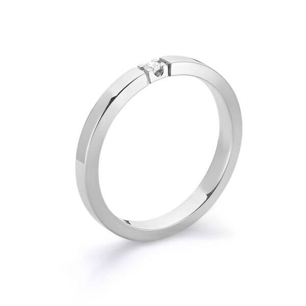 9 kt Hvidguldsring Promise 0,02 W/si